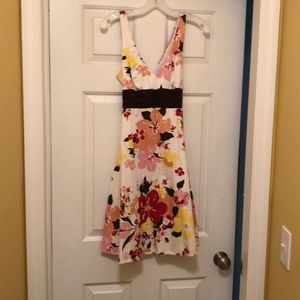 Floral Print Sleeveless Dress - Size 8